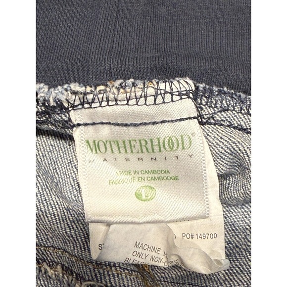 Motherhood Maternity Large Shorts Cargo Pocket Denim Elastic Comfort Waist - Picture 9 of 15